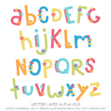 Hearts and Flowers Layered Alphabet Clipart :: Commercial 