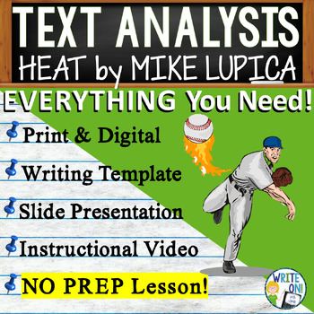 Preview of Heat by Mike Lupica - Text Based Evidence – Text Analysis Essay Writing Lesson