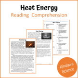 Heat Energy Reading Comprehension Passage and Questions - PDF