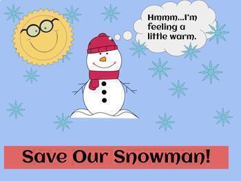 Preview of Heat Energy Save Our Snowman STEM Engineering Activity Google Slideshow