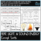 Heat, Light, & Sound Energy Science Concept Sorts
