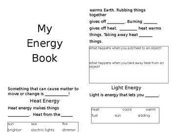 Preview of Heat, Light, and Sound Energy Interactive Notebook