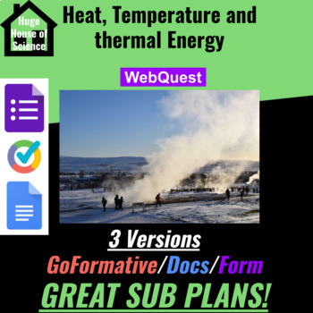 Preview of Heat, Temperature and Thermal Energy WebQuest (GoFormative/Doc/Form)