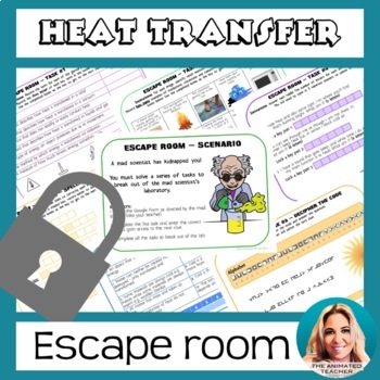 Preview of Heat Transfer Activity Digital Escape Room Science Middle School