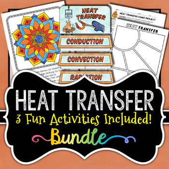 Preview of Heat Transfer Activities Bundle - Doodle Notes, Foldable, Review Worksheet