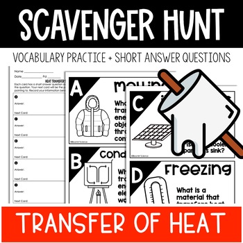 Preview of Heat Transfer | Vocabulary Task Cards | Scavenger Hunt