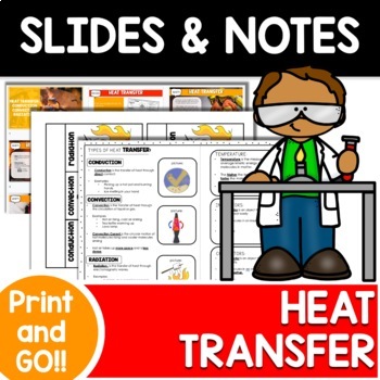 Preview of Heat Transfer Google Slides and Notes (conduction, convection, and radiation)