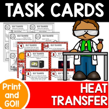 Preview of Heat Transfer | Thermal Energy | Task Cards | Test Prep
