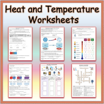 Preview of Heat and Temperature Unit - Worksheets & Puzzles Bundle (Printable)