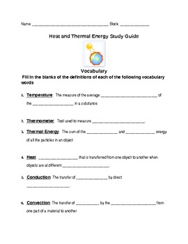 Preview of Heat and Thermal Energy Study Guide