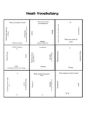 Heat (qmCT) 3x3 Vocabulary Puzzle