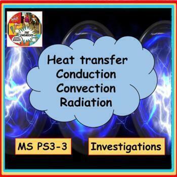 Preview of Heat transfer (conduction, convection, radiation) investigations NGSS MS PS3-3 