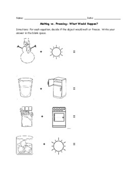 Preview of Heating and Cooling Worksheet