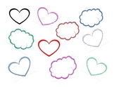 Hearts and Clouds Clip Art