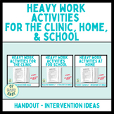 Heavy Work Activities for Home, School, and Clinic Interve