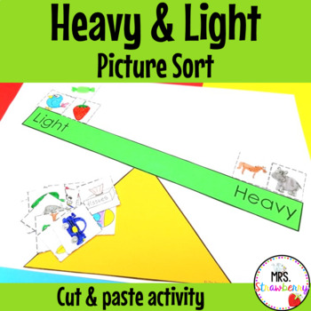 Preview of Heavy and Light Sort Cut and Paste Craft