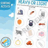 Heavy and Light Sorting Cut and Paste Activity | Sort by W