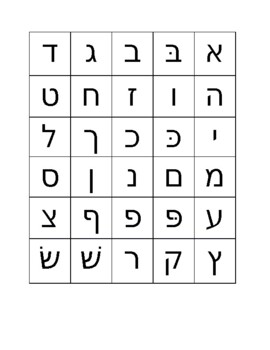 Preview of Hebrew Alphabet Flash Cards: Simple Font