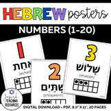 Hebrew Number Posters, Jewish Classroom, Hebrew School, Je