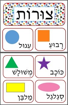 Preview of Hebrew Shapes Poster | Classroom Decor