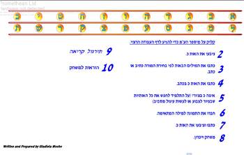 Preview of Hebrew the letter Kaf Chaf and Chaf sofit - ???? ?