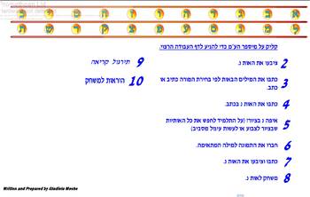 Preview of Hebrew the letter Noon and Noon sofit - ???? ?