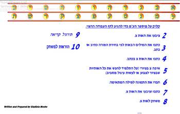 Preview of Hebrew the letter Tzadik and Tzadik sofit - ???? ?