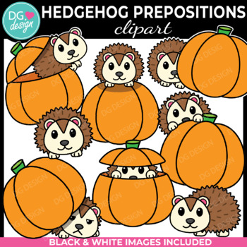Preview of Hedgehog Clipart | Preposition Clipart | Fall Clip Art | Autumn Clip Art