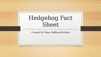 Preview of Hedgehog Fact Sheet