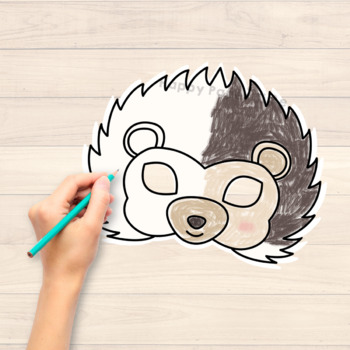 porcupine mask coloring page