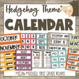 Hedgehog Theme Classroom Decor CALENDAR SET with Shiplap &