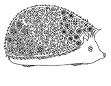 Hedgehog Zentangle Coloring Page