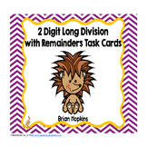 Hedgehogs 2 Digit Long Division with Remainders Task Cards
