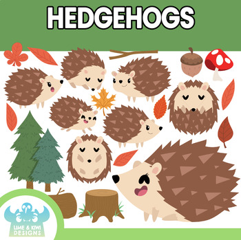 Preview of Hedgehogs Clipart (Lime and Kiwi Designs)