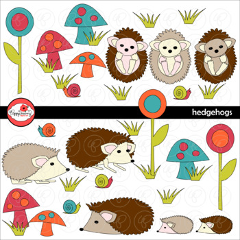 Preview of Hedgehogs and Snails Clipart by Poppydreamz