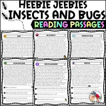 Preview of Heebie Jeebies Insects and Bugs Reading Passages