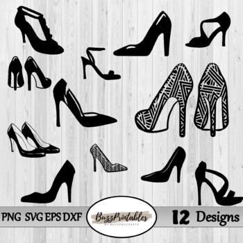 High heel silhouette clip art. Download free versions of the image in EPS,  JPG, PDF, PNG, and SVG formats at