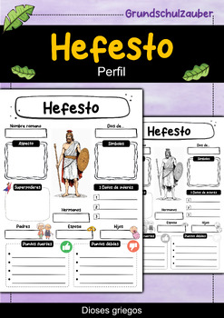 Preview of Hefesto perfil - Dioses griegos (Español)