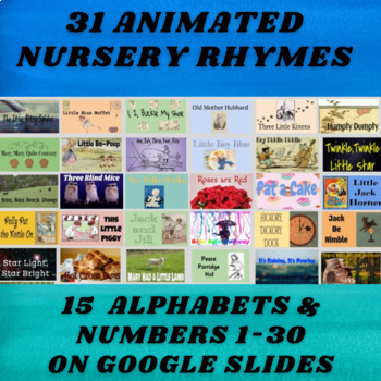 Preview of Heggerty NURSERY RHYMES and Alphabet  Animated Google Slides 