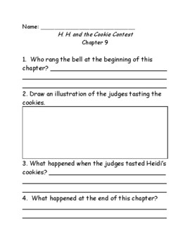 Heidi Heckelbeck and the Cookie Contest #3 comprehension questions by ...