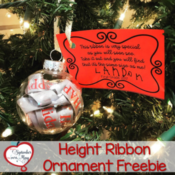 Height Ribbon Ornament Freebie by from September to Mrs May | TPT