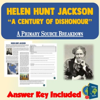 Preview of Helen Hunt Jackson Reading Worksheet Analysis