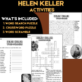 Helen Keller Activities | Word Search, Crossword Puzzle & 