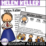 Helen Keller Biography Activities, Report, Brochure& Flip 