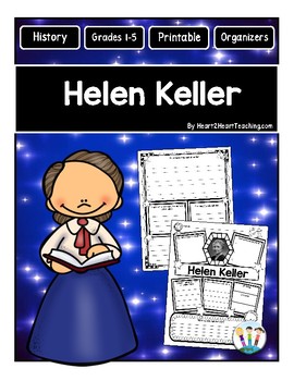 Preview of Helen Keller Research Report Project Template for Women's History Month Writing