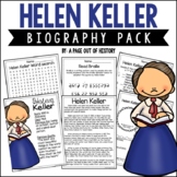Helen Keller Biography Unit Pack Research Project Famous N