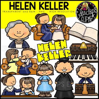 Preview of Helen Keller Clip Art Set {Educlips Clipart}