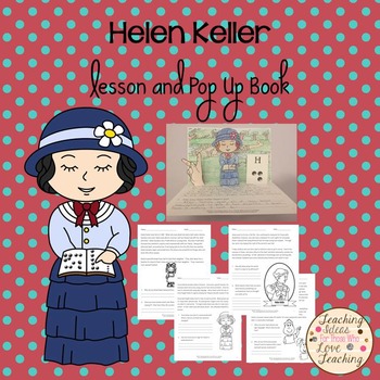 Preview of Helen Keller Lesson and Pop Up Book