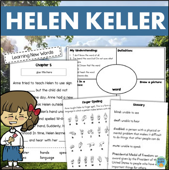 Preview of Helen Keller Nonfiction Reading Comprehension Main Idea Text Features Vocabulary