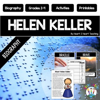 Preview of Helen Keller Reading Passages With Questions Activities Worksheets Flip Book